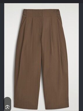 COS Wide-Leg Pleated Chinos - Brown